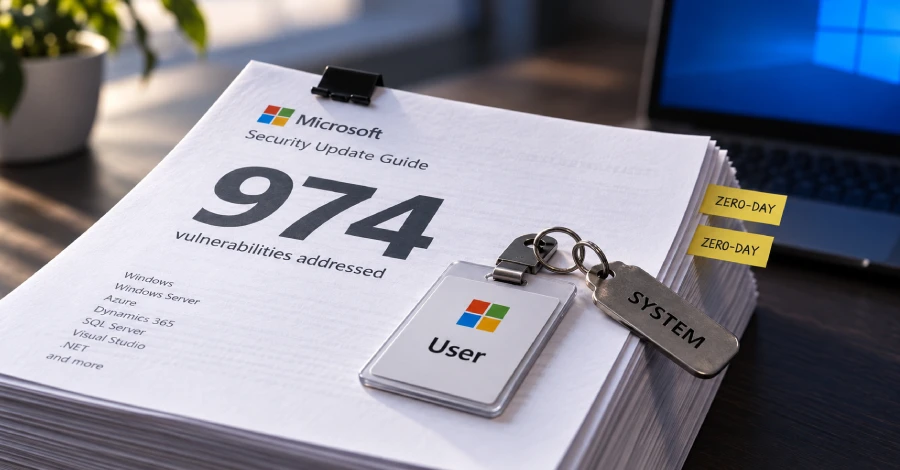 Rekor Patch Tuesday: Microsoft Tambal 974 Celah Keamanan, Termasuk 2 Celah Zero-Day Aktif